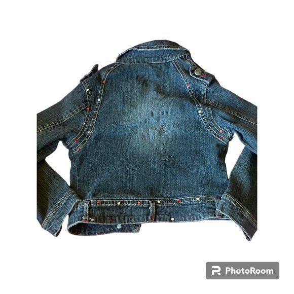 2B Real Girl's Jean Jacket with Rhinestones sz 4 - Picture 8 of 9